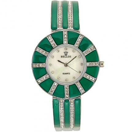 Très belle montre femme verte ornée de strass